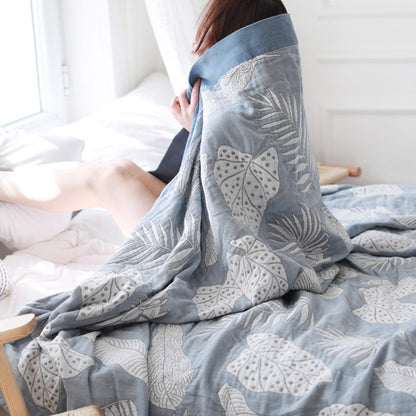 Pattern Gauze Reversible Quilt Breathable Throw