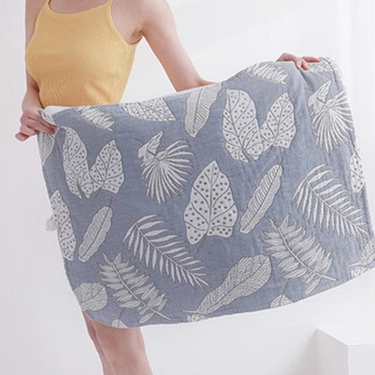 Leaf Print Pure Cotton Pillow Towel (2PCS)