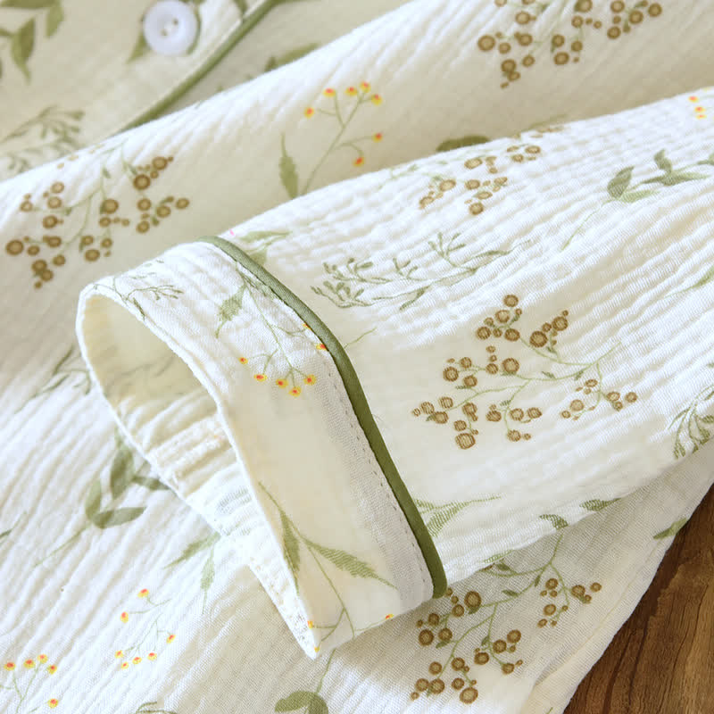 Floral Cotton Double Gauze Pajama Set