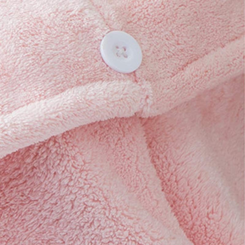 Suede Breathable Button Hair Drying Towel