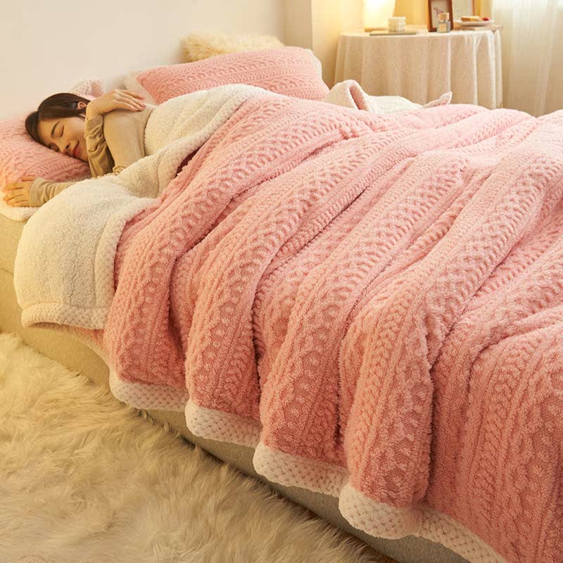 Jacquard Double Fleece Thick Warm Blanket