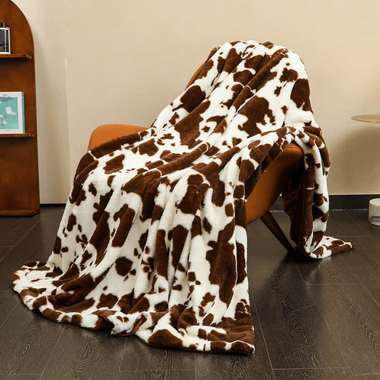 Modern Cow Print Warm Fleece Blanket