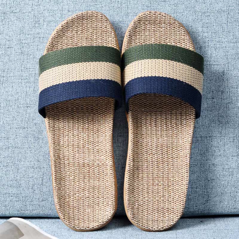 Simple Cooling Open Toe Flax Slippers Slippers Ownkoti Color 7 Men: 3XL