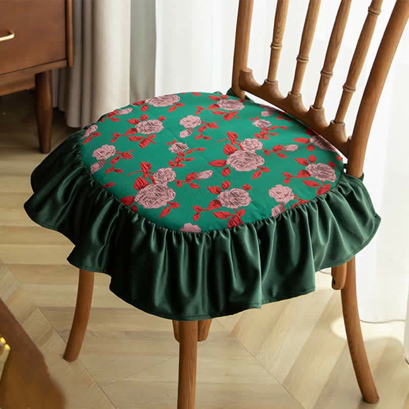 Pastoral Embroidery Flower Ruffle Cushion Pillow