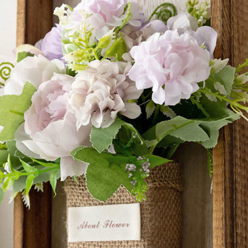 Faux Flowers Wall Frame Decoration