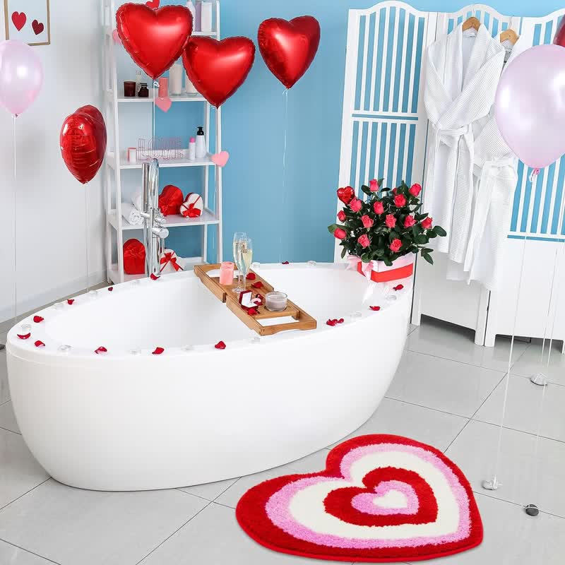 Valentine's Day Heart Shape Bath Mat