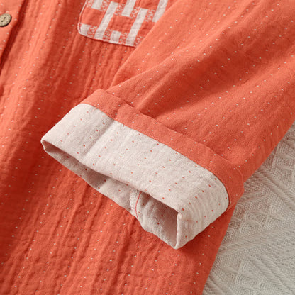 Cotton Gauze Round-neck Pajama Set