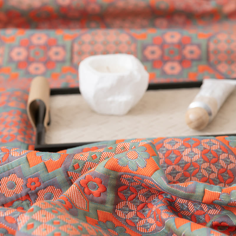 Ownkoti Modern Flower Print Cotton Reversible Quilt