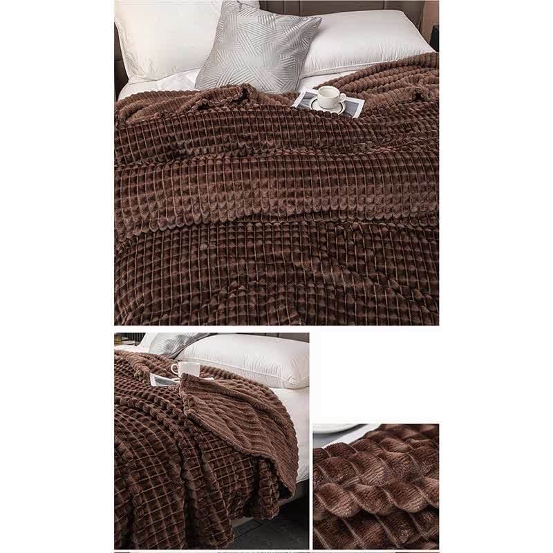 Solid Color Grid Soft Throw Blanket Blankets Ownkoti 12