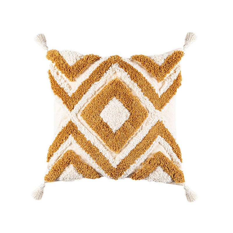 Morocco Jacquard Pillow Cover With Tassels