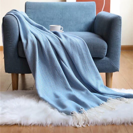 Ownkoti Nordic Stripes Throw Blanket Sofa Cover