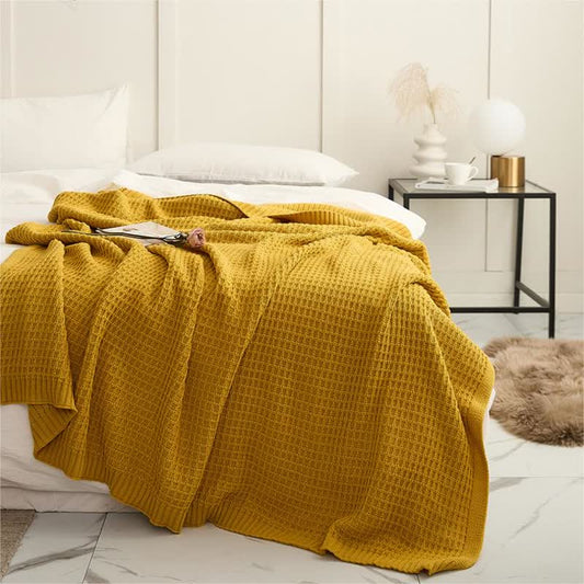 Waffle Solid Color Lightweight Blanket