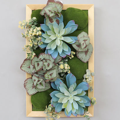 Artificial Succulent Begonias Greenery Wall Art Decor Ownkoti Blue