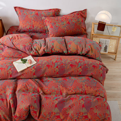 Rainforest Style Duvet Cover Bedsheet & Pillowcases (4PCS) Bedding Set Ownkoti 4