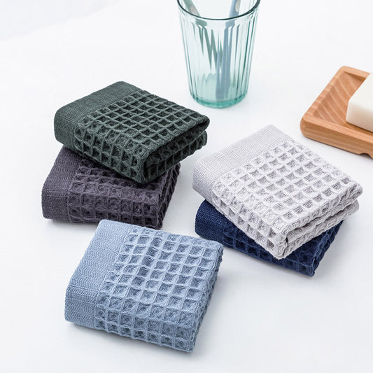 Pure Cotton Solid Color Waffle Weave Towel (5PCS Pack)
