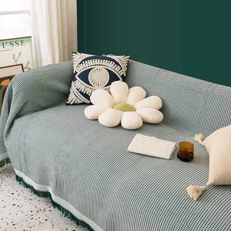 Green sofa online blanket