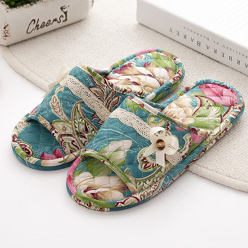 Cotton open 2025 toe slippers