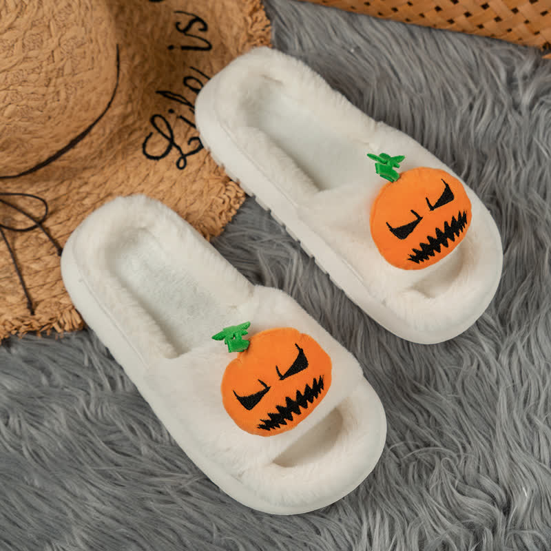 Pumpkin Devil Plush Non-slip House Slippers