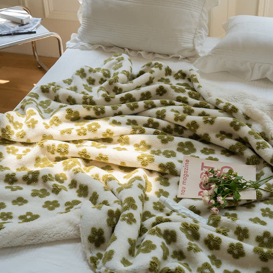 Ownkoti Nordic Simple Floral Jacquard Throw Blanket