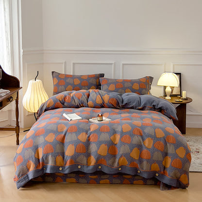 Cotton Gauze Pumpkin Bedding Sets (4PCS)