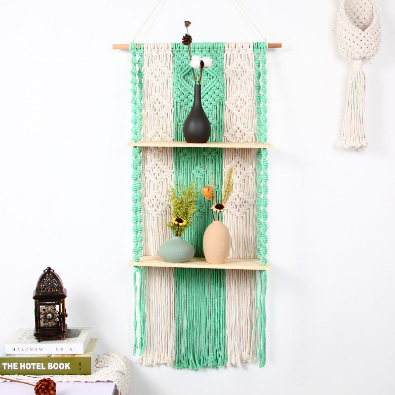 Hand Woven Cotton Tapestry Wall Hanging Plant Holder Home Decor