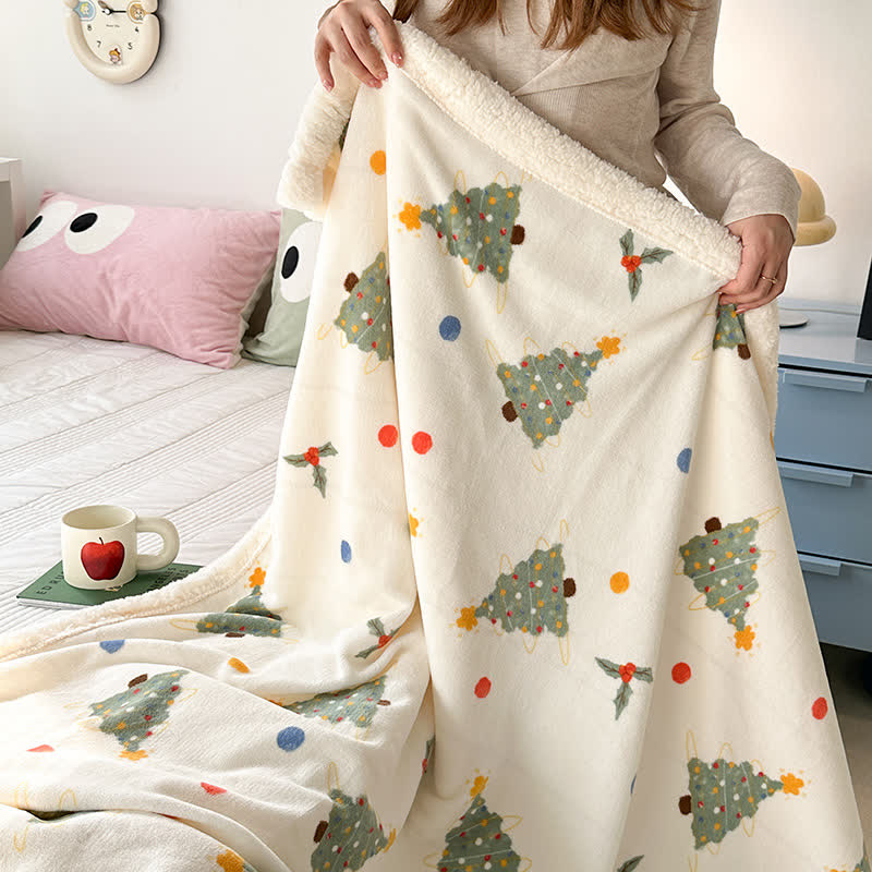 Cute Christmas Tree Holiday Fleece Blanket