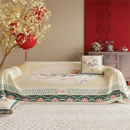 Cute Dragon Print Decorative Sofa Protector
