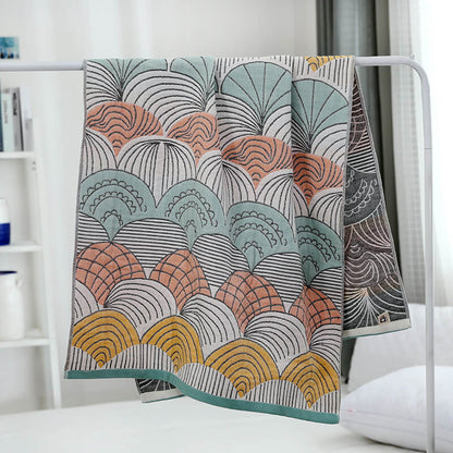 Shell Print Jacquard Cotton Bath Towel