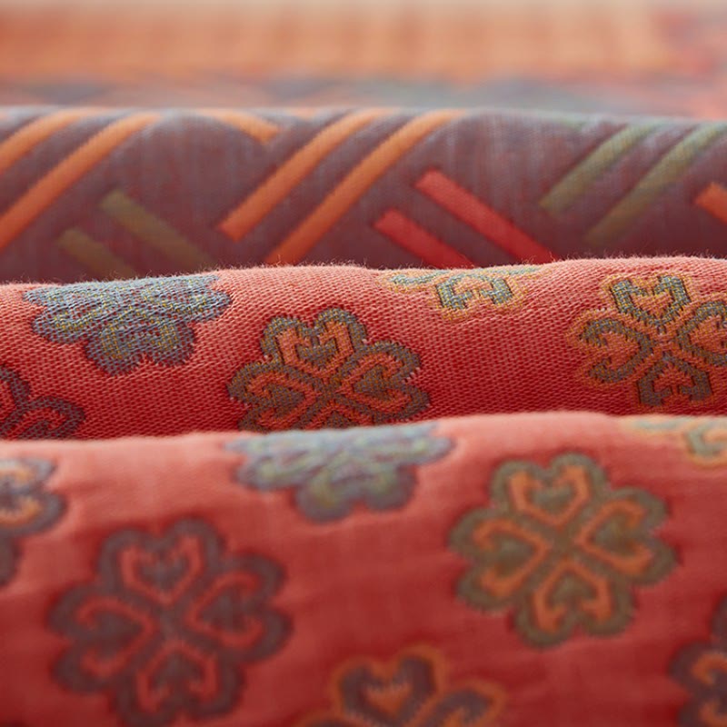 Colorful Square Pattern Cotton Reversible Quilt