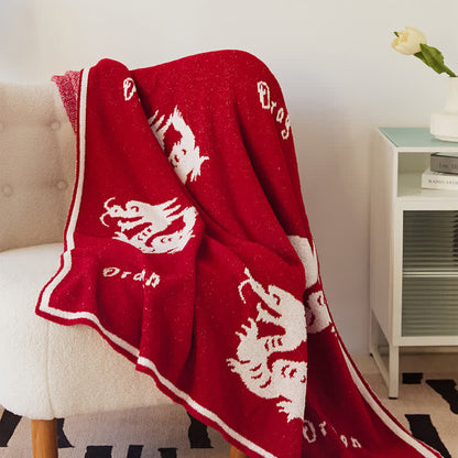 New Year Dragon Decorative Throw Blanket