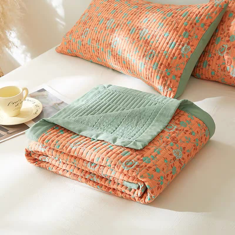 Garden Style Coverlet Blanket with Rose Coverlets Ownkoti 2