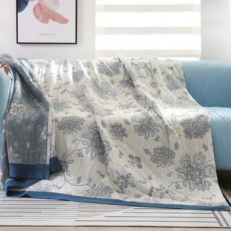Ownkoti Lightweight Flower Print Cotton Sofa Blanket – ownkoti