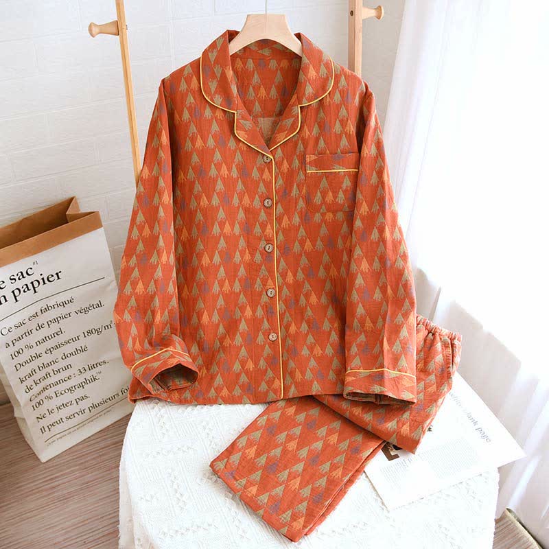 Mountain Print Cotton Long Sleeves Pajama Set – ownkoti
