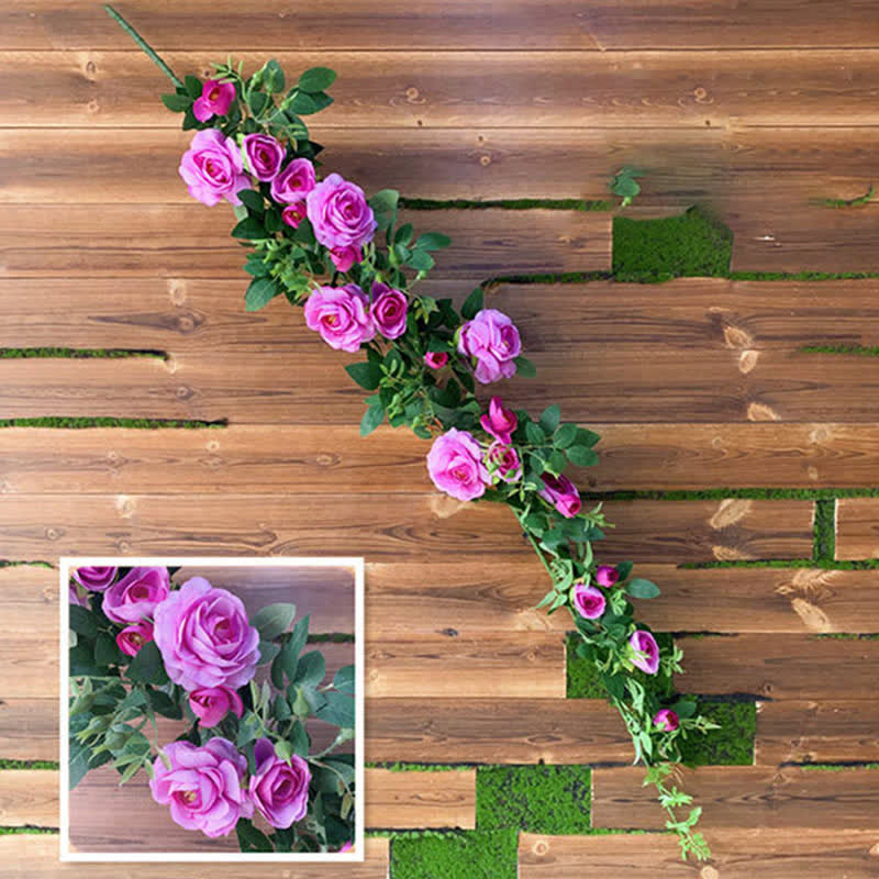 Artificial Rose Hanging Garden Wall Decor Decor Ownkoti Purple 2PCS