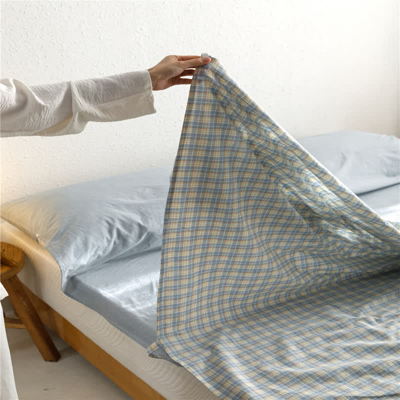 Grid Pattern Breathable Cotton Sleeping Bag Sleeping Bag Ownkoti 13