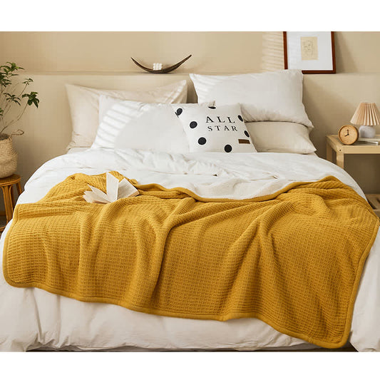 Ownkoti Waffle Weave Thick Throw Blanket