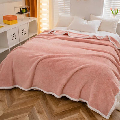 Solid Color Warm Reversible Flannel Blanket