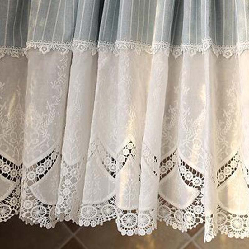 Vintage Lace Semi Sheer Cabinet Curtain