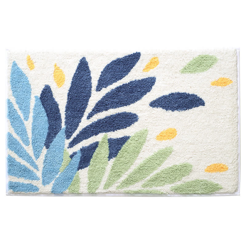 Ownkoti Leaf Pattern Soft Non-Slip Bathroom Rug