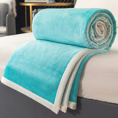 Solid Color Soft Reversible Throw Blanket