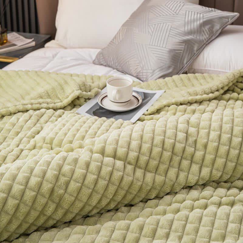 Solid Color Grid Soft Throw Blanket Blankets Ownkoti 3
