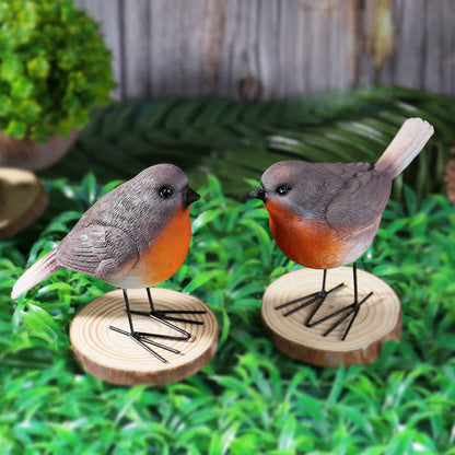 Robin Bird Gardening Ornament Decor(2PCS)
