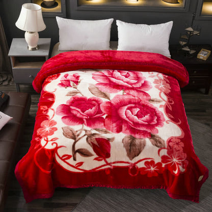 Bright Rose Soft Thick Throw Blanket