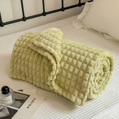 Solid Color Grid Soft Throw Blanket Blankets Ownkoti 1