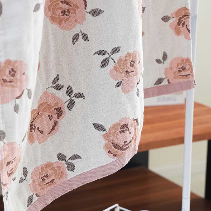 Pink Rose Soft Cotton Bath Towel Towels Ownkoti 4