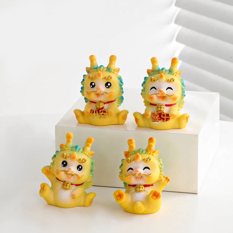 New Year Mascot Dragon Desktop Decoration(4PCS)