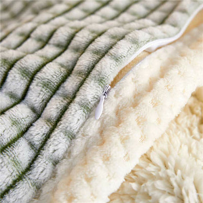 Grid Warm Fleece Decorative Throw Blanket