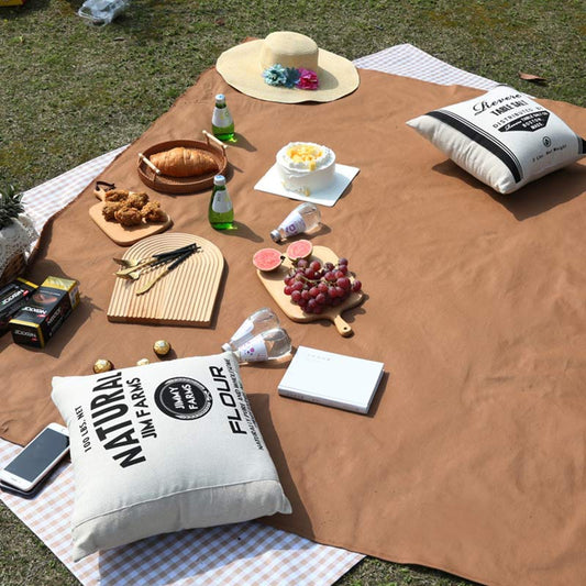 Outdoor Picnic Blanket Set with Leather Strap