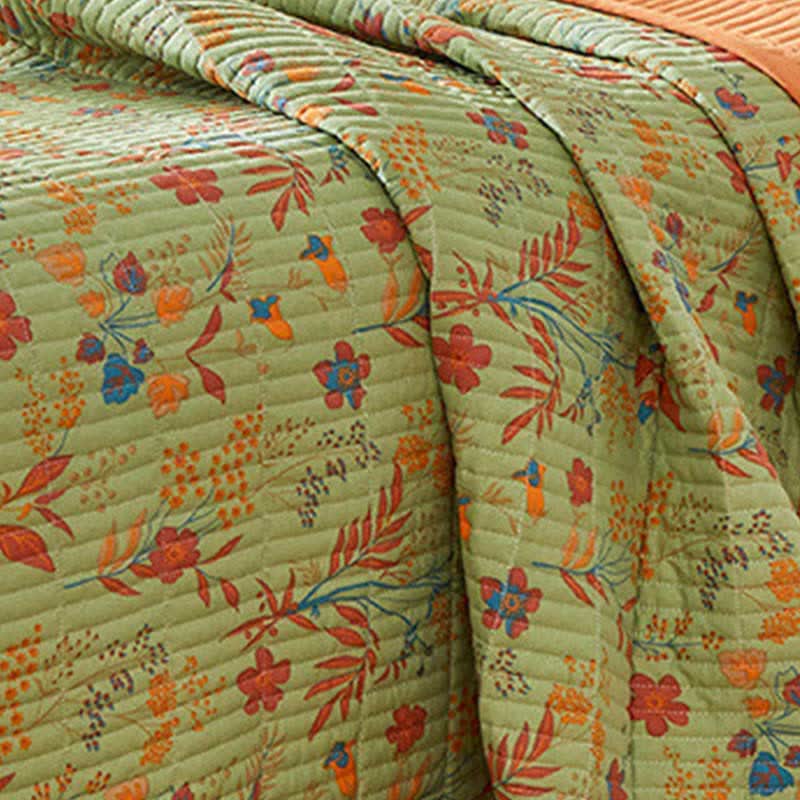 Floral Style Plaid Reversible Coverlet Blanket Coverlets Ownkoti 2