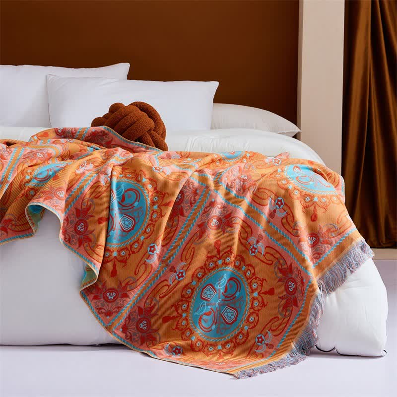 Luxurious Exotic Cotton Blanket With Tassel Blankets Ownkoti 1